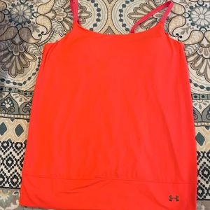 Orange underarmour workout top